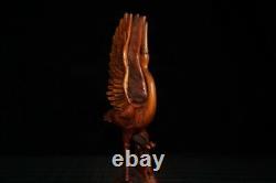 Chinese Natural Boxwood Hand-carved Crane Statue