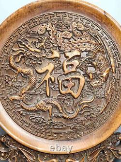 Chinese Natural Boxwood Hand-made Exquisite Screen 6286