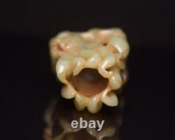 Chinese Natural Hetian Jade Hand-carved Exquisite Bergamot Statue 7461