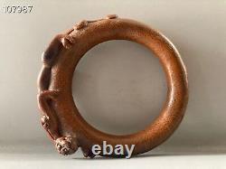 Chinese Natural Old Bamboo Hand-carved Exquisite Beast Bracelet 1620