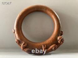 Chinese Natural Old Bamboo Hand-carved Exquisite Beast Bracelet 1620