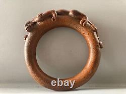 Chinese Natural Old Bamboo Hand-carved Exquisite Beast Bracelet 1620