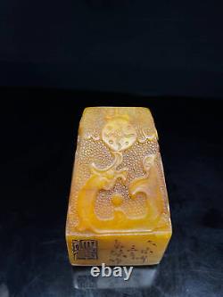 Chinese Natural Shoushan Stone Hand-carved Beast Statue Seal 4160