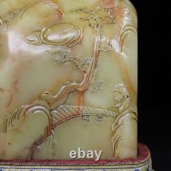 Chinese Natural Shoushan Stone Hand-carved Exquisite Figure Seal 15375