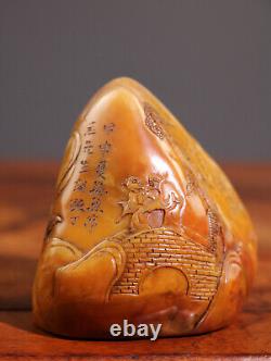 Chinese Natural Shoushan Stone Hand-carved Exquisite Figure Seal 21707