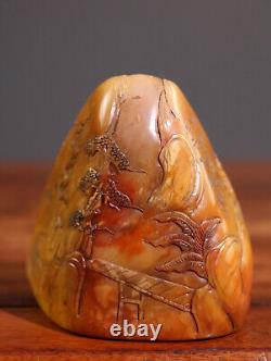 Chinese Natural Shoushan Stone Hand-carved Exquisite Figure Seal 21707