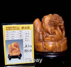 Chinese Natural Shoushan Stone Hand-carved Exquisite Figures Statue 9411