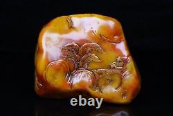 Chinese Natural Shoushan Stone Hand-carved Landscape Figures Seal Statue 12442
