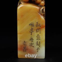 Chinese Natural Shoushan Stone Handcarved Exquisite Bird Statue Seal 10263