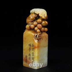 Chinese Natural Shoushan Stone Handcarved Exquisite Bird Statue Seal 10263