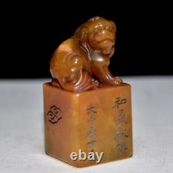 Chinese Natural Shoushan stone Handcarved Exquisite Beast Seal 10864