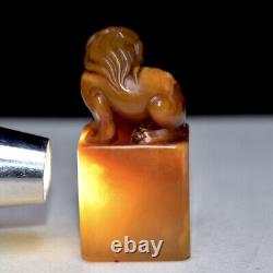 Chinese Natural Shoushan stone Handcarved Exquisite Beast Seal 10864