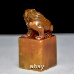 Chinese Natural Shoushan stone Handcarved Exquisite Beast Seal 10864