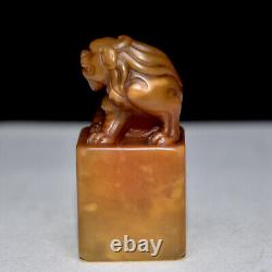Chinese Natural Shoushan stone Handcarved Exquisite Beast Seal 10864