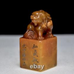 Chinese Natural Shoushan stone Handcarved Exquisite Beast Seal 10864