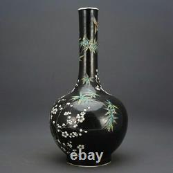 Chinese Pastel Porcelain HandPainted Exquisite Flowers Pattern Vase 2644