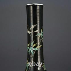 Chinese Pastel Porcelain HandPainted Exquisite Flowers Pattern Vase 2644