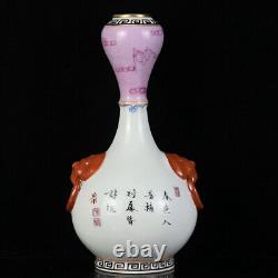 Chinese Pastel Porcelain Handmade Exquisite Flowers&Birds Pattern Vases 69371