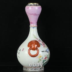Chinese Pastel Porcelain Handmade Exquisite Flowers&Birds Pattern Vases 69371