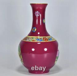 Chinese Porcelain Gilded Handmade Exquisite Pattern Vases 56990
