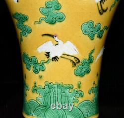 Chinese Porcelain Handmade Exquisite Red-crowned Crane Pattern Vases 71788