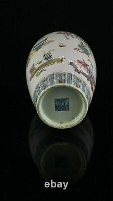 Chinese Porcelain Handmade Painted Exquisite Eight treasures Flowers Vase 493