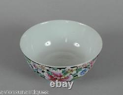 Chinese Porcelain Millefleur Bowl Famille Noire Qing / Republic 1891-1921 CHINA