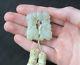 Chinese Qing Deeply Carved Heitan Jade -scratches Glass- Pendant & Tassel