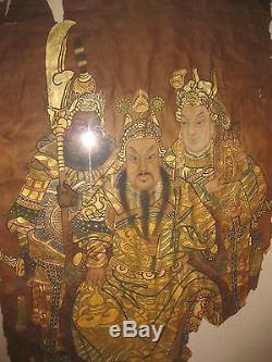 Chinese Qing dynasty painting General Guan Yu & Guan Ping from Han dynasty