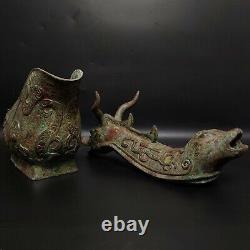 Chinese Rare Shang Zhou Handcrafted in old bronze Beast jar