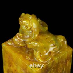Chinese Shoushan Stone Hand-carved Exquisite Auspicious Beast Seal 11415