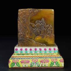 Chinese Shoushan Stone Hand-carved Exquisite Figures Seal 10081