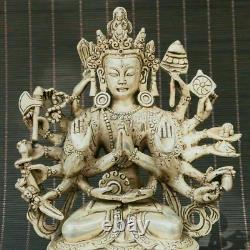 Chinese Silver Copper Handmade Thousand-hand Bodhisattva Statue 0047