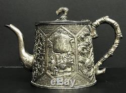 Chinese Silver Teapot Late 19th C Wang Hing of Hong Kong Export Exported China