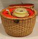 Chinese Traveling Yellow Teapot In Insulated Wicker Basket