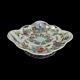 Chinese Vintage Late-qing Famille Rose Petal Shape Porcelain Oriental Stem Plate