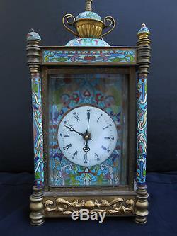 Chinese Vintage antique reproduction Cloisonne Table Clock