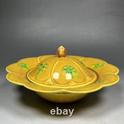 Chinese Yellow Glaze Porcelain Handmade Exquisite Bowl 8909