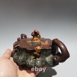Chinese Yixing Zisha Clay Teapot Sand-fired Pot Kettle Ceramic Teacup Tree Stump