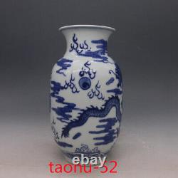 Chinese antique Porcelain QingKangxi Blue & white Dragon pattern Donggua bottle