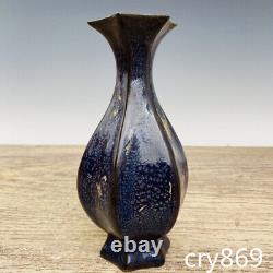 Chinese antique Song dynasty Ru porcelain Sapphire blue Hexagonal vase