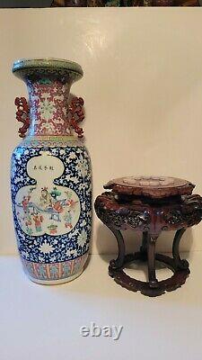 Chinese antique TongZhi period nyonya straits monumental vase Mid 19th century