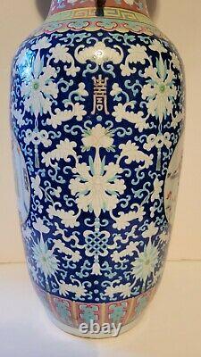 Chinese antique TongZhi period nyonya straits monumental vase Mid 19th century