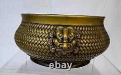 Chinese antique bronze censer. Qianlong. Width 5 1/8 inches