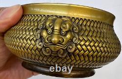 Chinese antique bronze censer. Qianlong. Width 5 1/8 inches