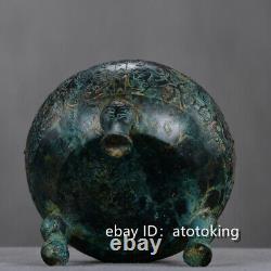 Chinese antiques Han Dynasty period bronzeware Phoenix pattern three-legged Ding