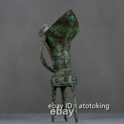 Chinese antiques Han Dynasty period bronzeware inscriptions three-legged cup