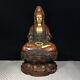 Chinese Antiques Hand Carved Pure Copper Gilt Guanyin Bodhisattva Statue