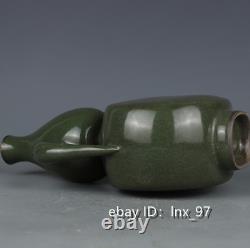 Chinese antiques Song Official Kiln Porcelain green glaze binaural gourd bottle