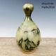 Chinese Antiques Song Dynasty Cizhou Kiln Landscape Pattern Garlic Head Bottle